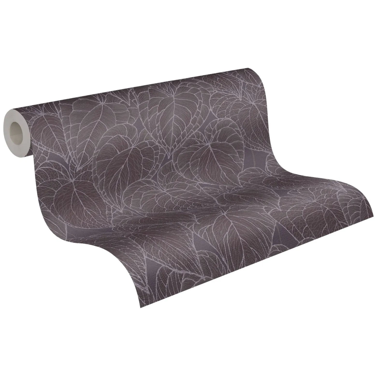 Vliestapete Daniel Hechter Blätter Lila Grau Metallic