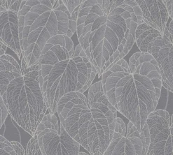 Vliestapete Daniel Hechter Blätter Grau Gold Metallic