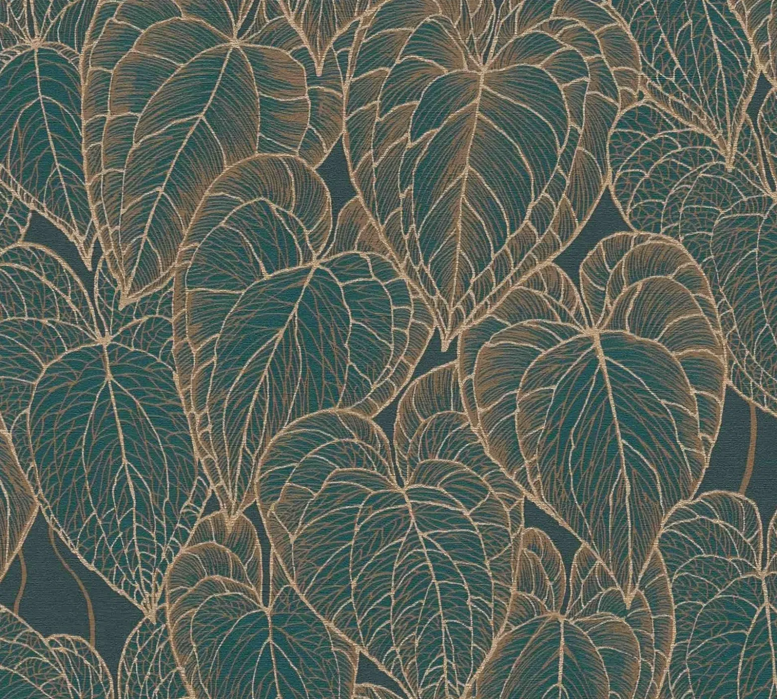 Vliestapete Daniel Hechter Blätter Grün Gold Metallic