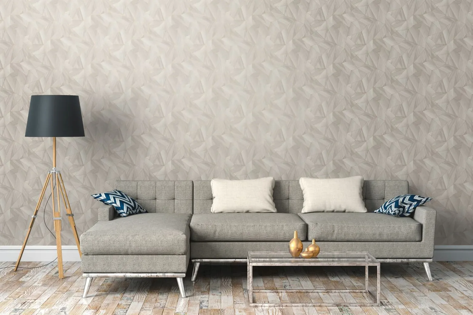 Vliestapete Daniel Hechter 3D Polygon taupe 36133-2