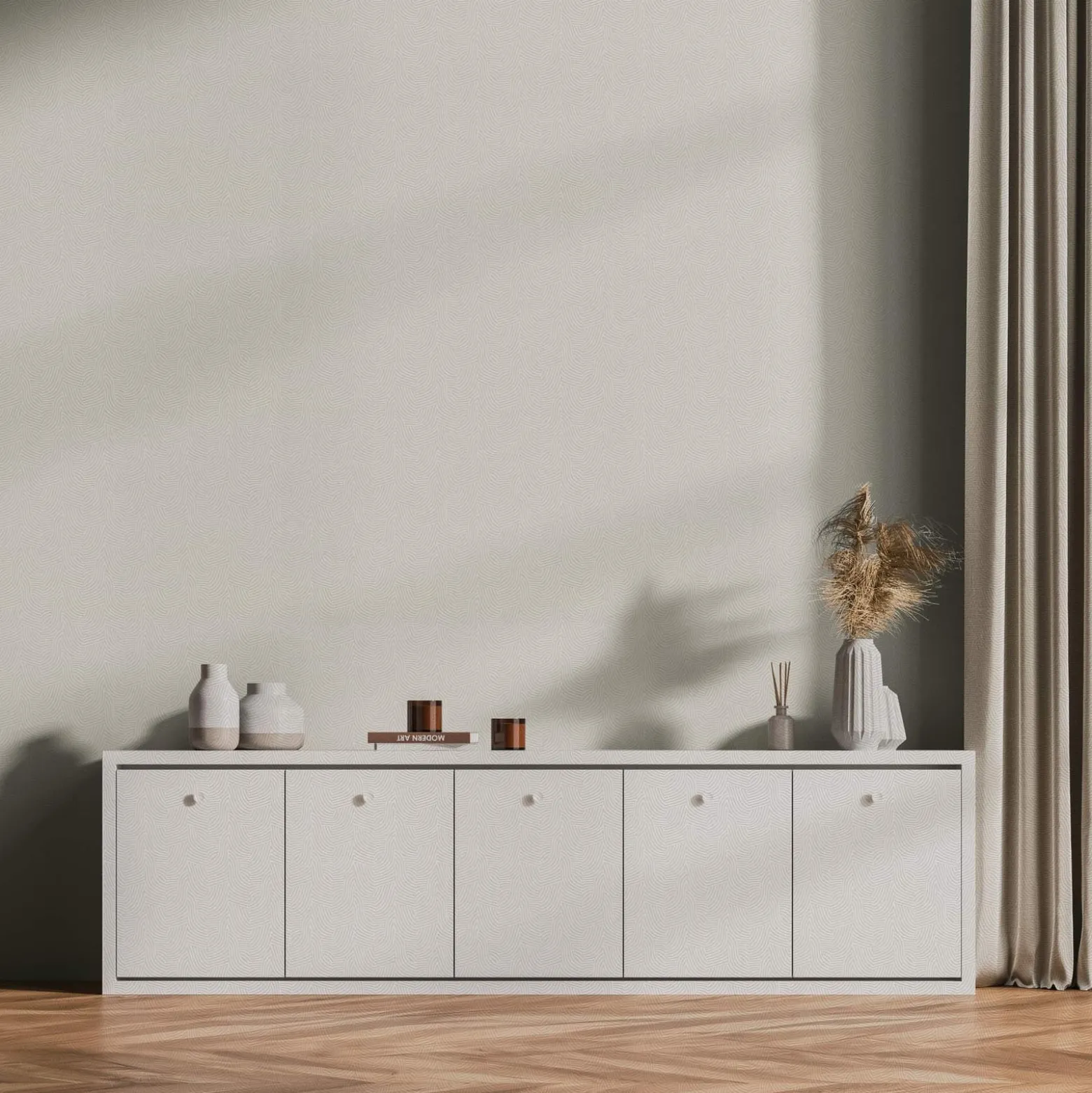 Vliestapete Daniel Hechter Wellen Creme Weiß Metallic