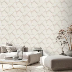 Vliestapete 3D-Effekt Creme Beige Metallic 10401-14