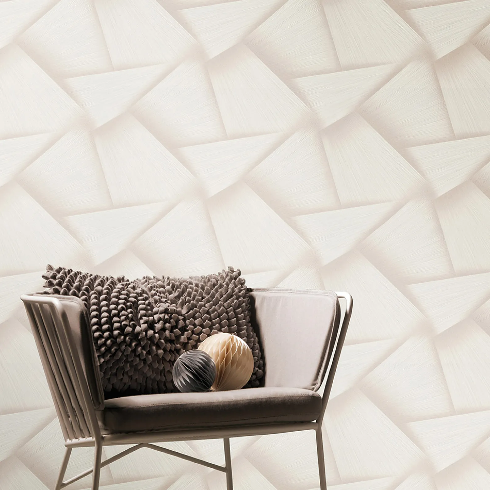 Vliestapete 3D-Effekt Creme Beige Metallic 10401-14