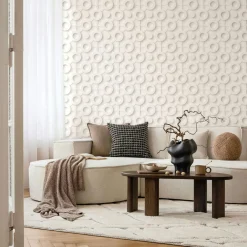 Vliestapete 3D-Effekt Grafisch Creme Grau 89031