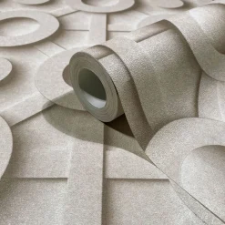 Vliestapete 3D-Effekt Grafisch Beige Grau 89032
