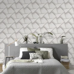 Vliestapete 3D-Effekt Taupe Creme Metallic 10401-37