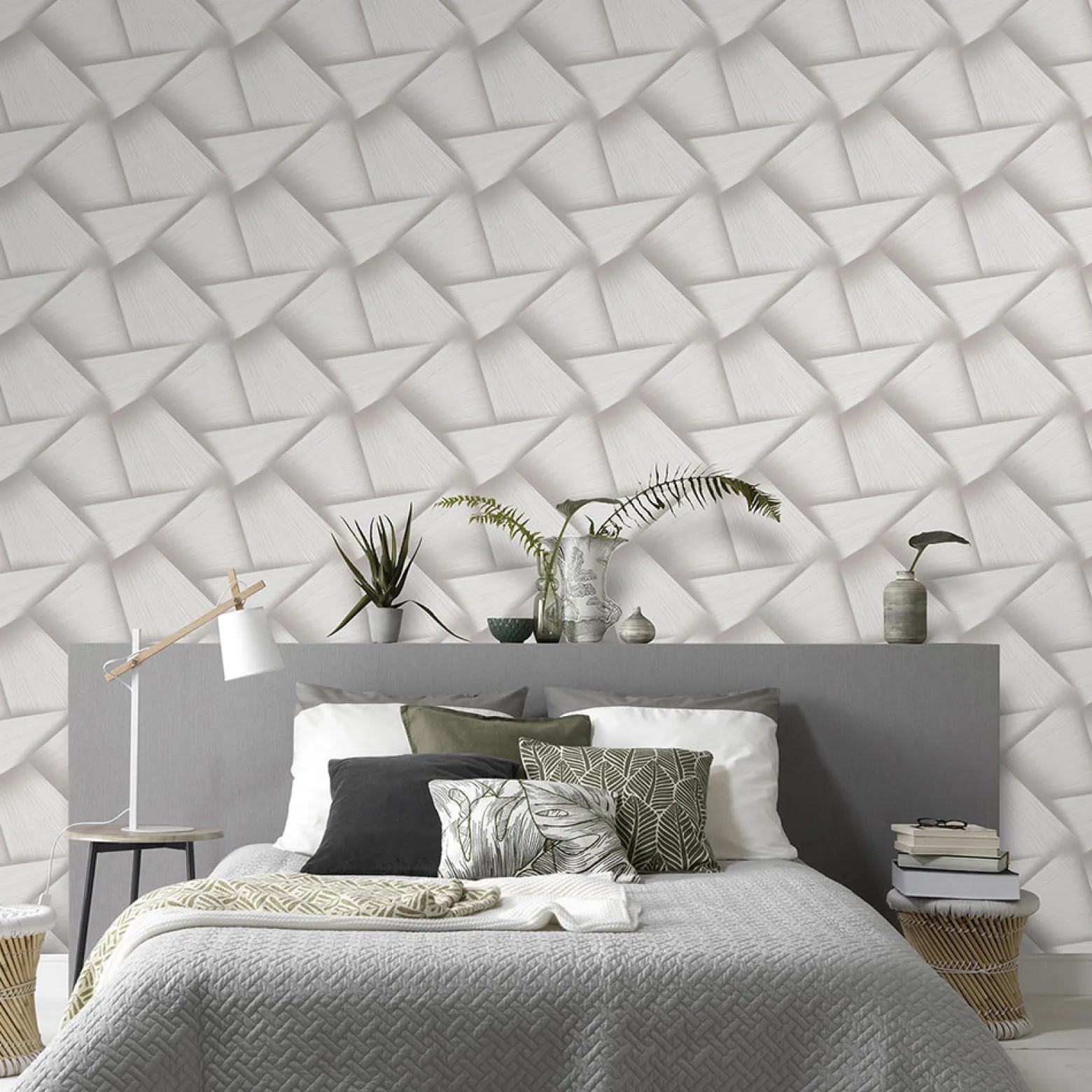 Vliestapete 3D-Effekt Taupe Creme Metallic 10401-37