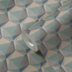 Vliestapete 3D Grafik Blau Beige Nara 38748-4 AS Creation