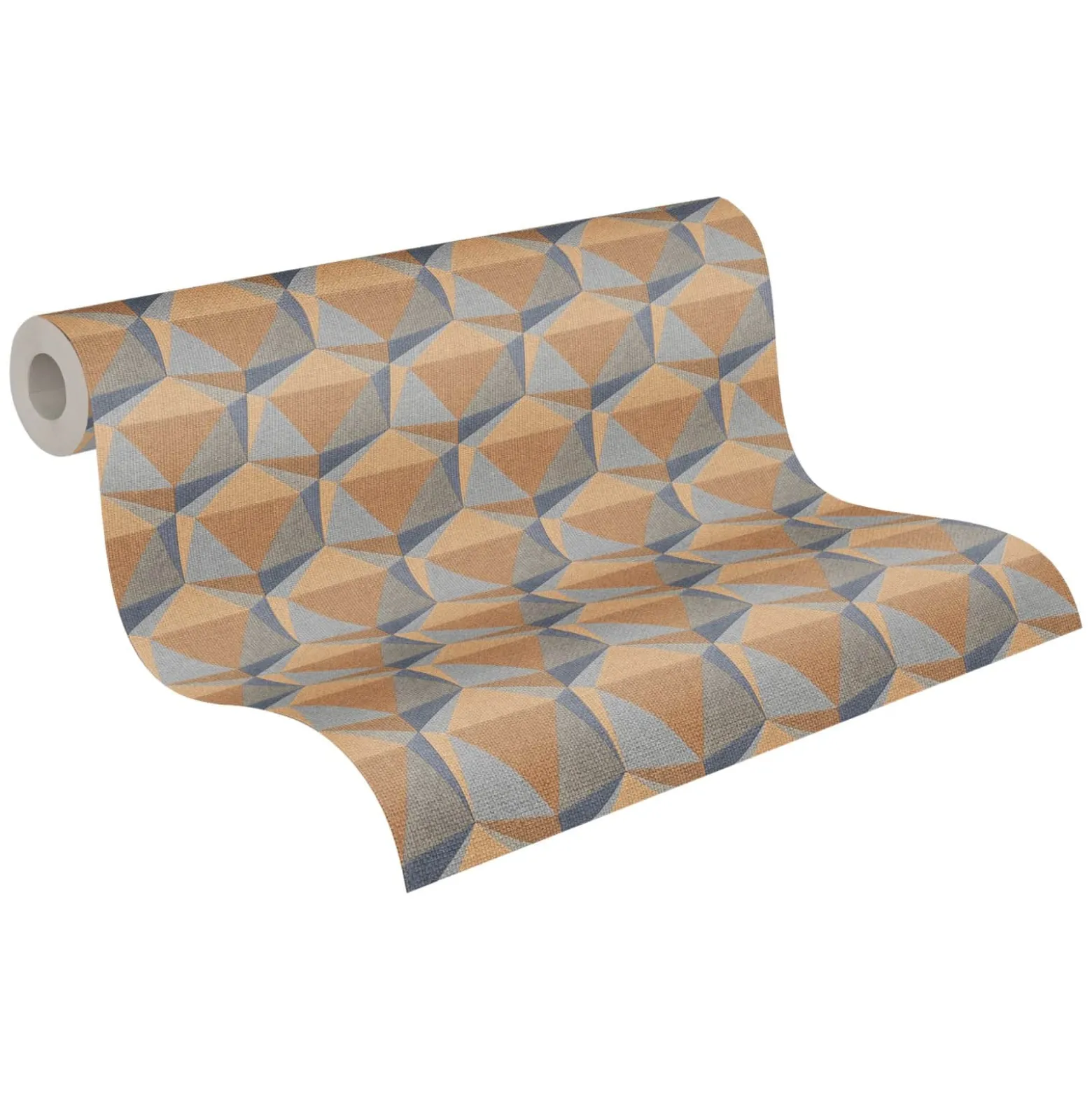 Vliestapete 3D Grafik Blau Braun Nara 38748-3