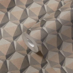 Vliestapete 3D Grafik Grau Beige Nara 38748-1