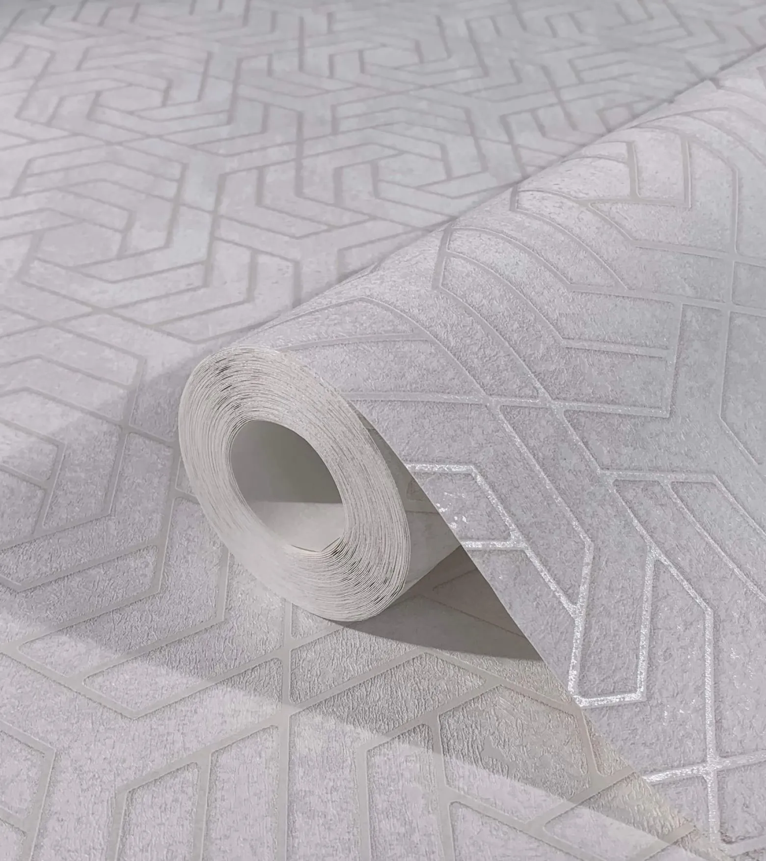 Vliestapete 3D Grafisch Labyrinth Metallic weiß 32606