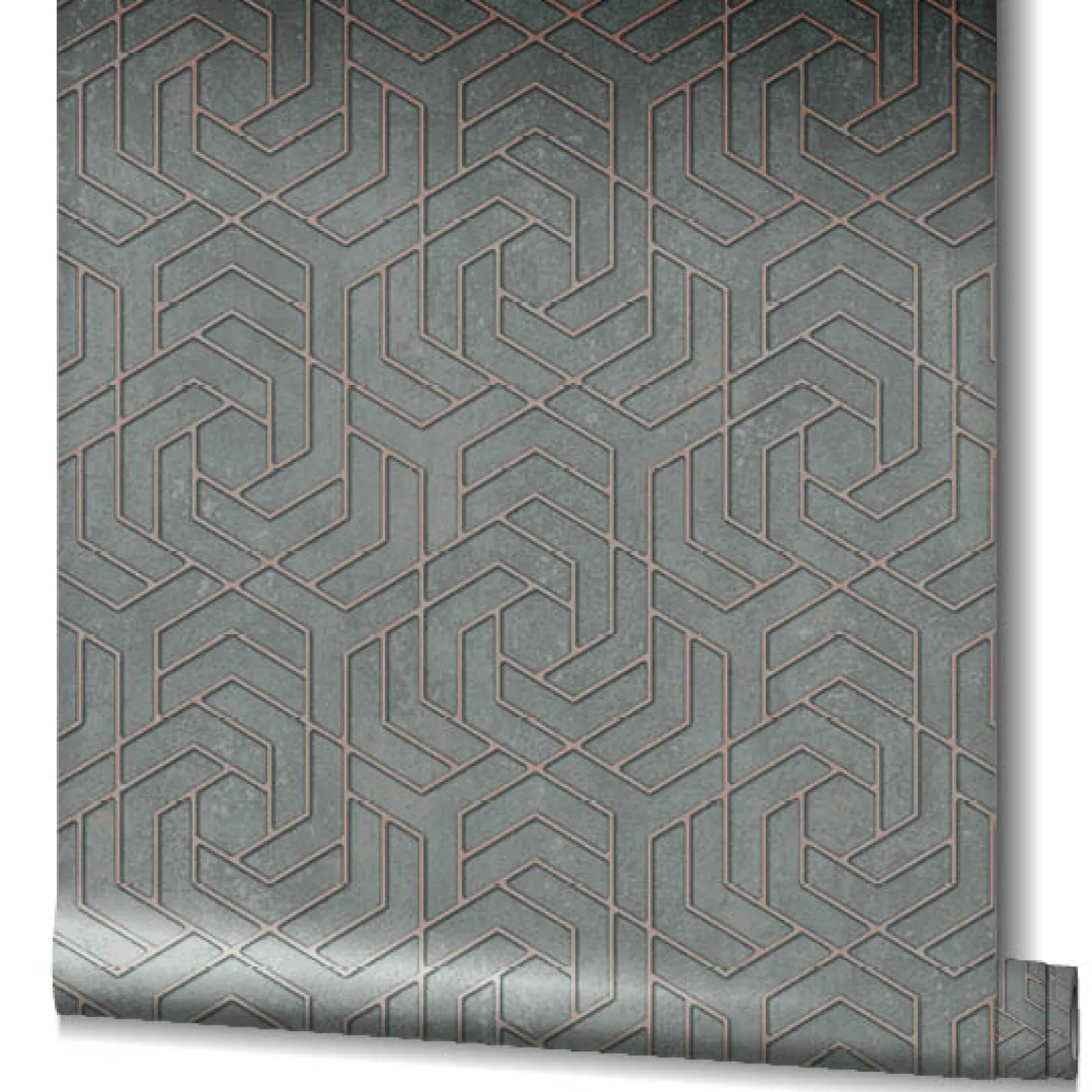 Vliestapete 3D Grafisch Metallic grau alt-rosa 32609