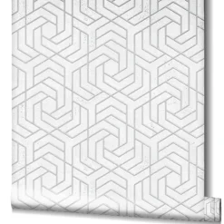 Vliestapete 3D Grafisch Metallic grau silber 32607