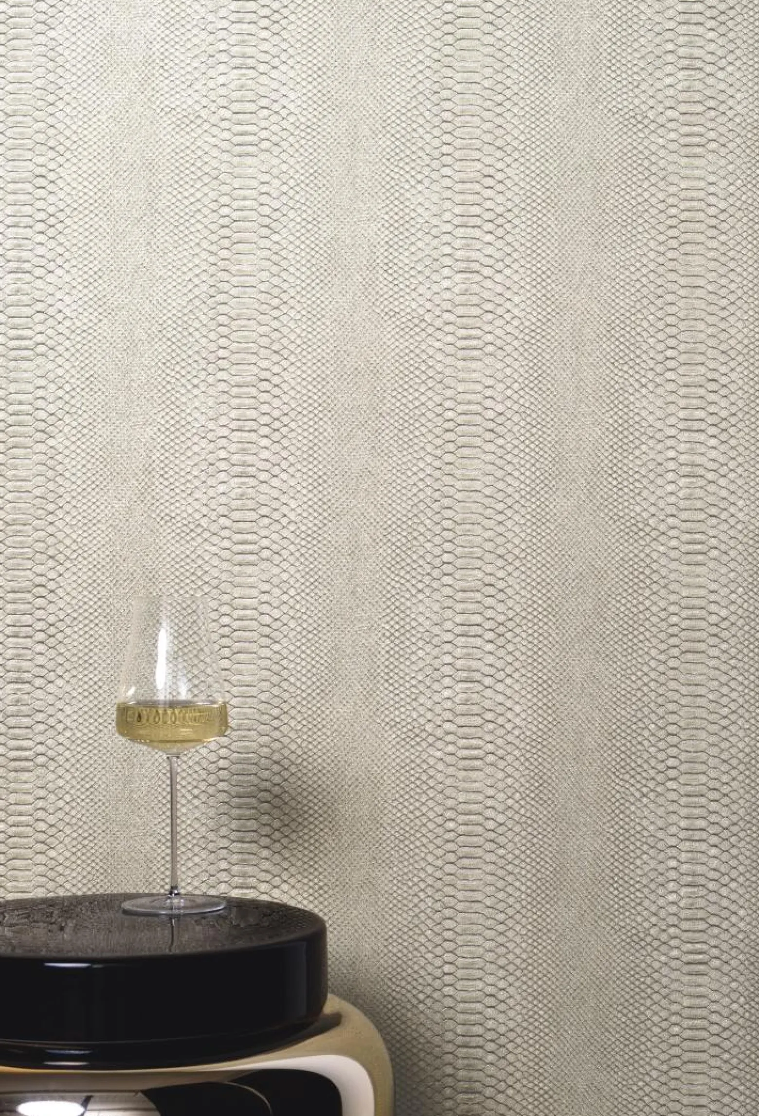 Vliestapete Dieter Langer Schlangen creme Glanz 58840