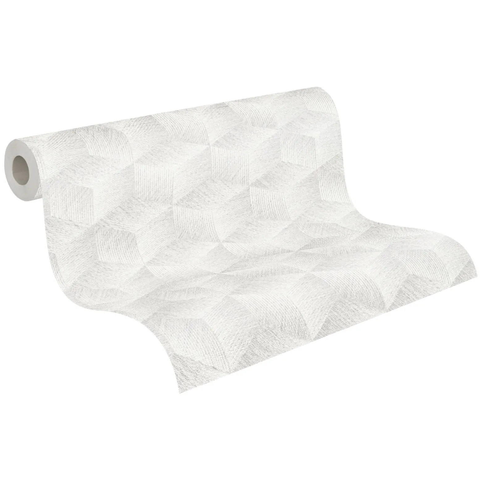 Vliestapete 3D-Optik Grau Weiß Silber Metallic 38506-2