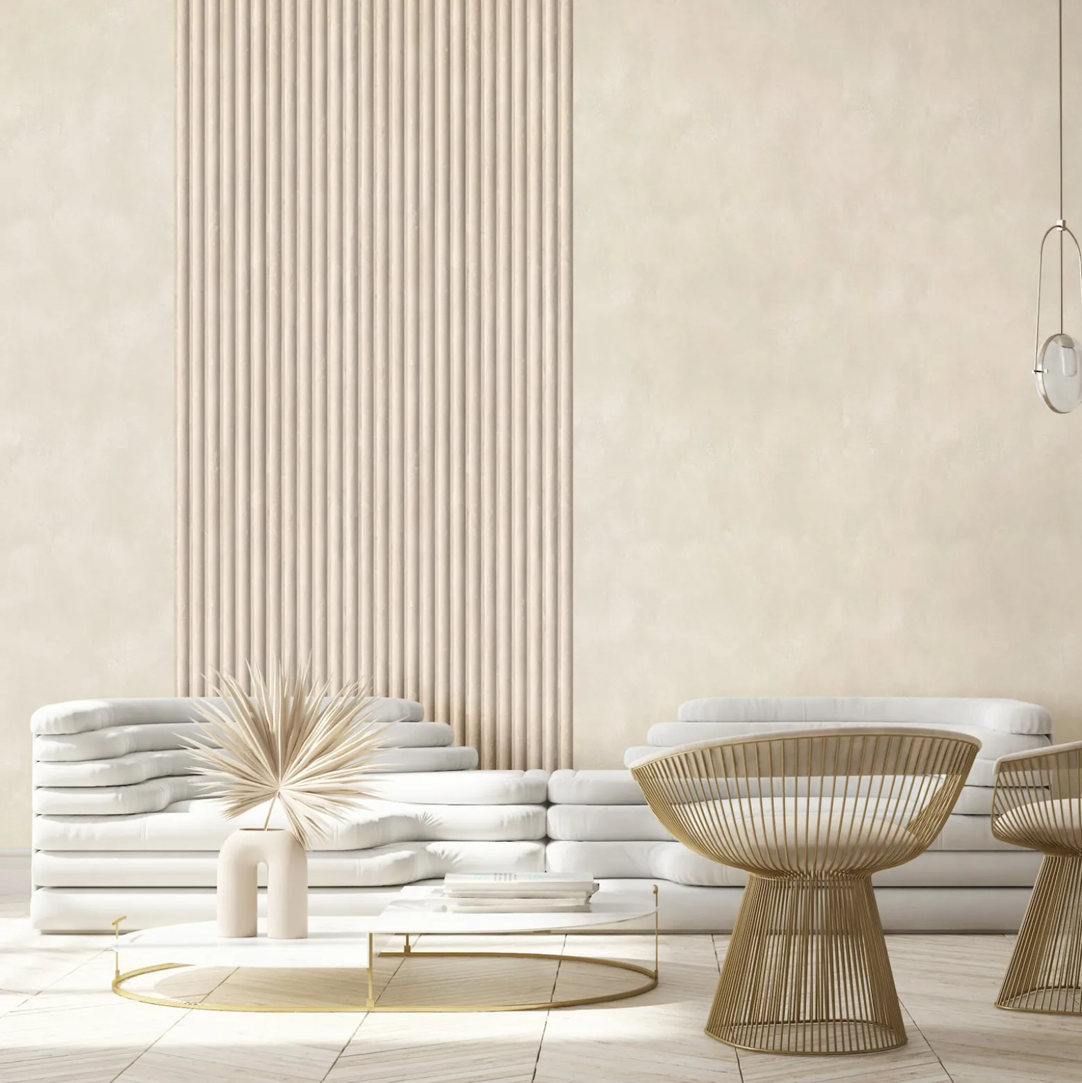 Vliestapete 3D-Optik Streifen Beige Grau 81697