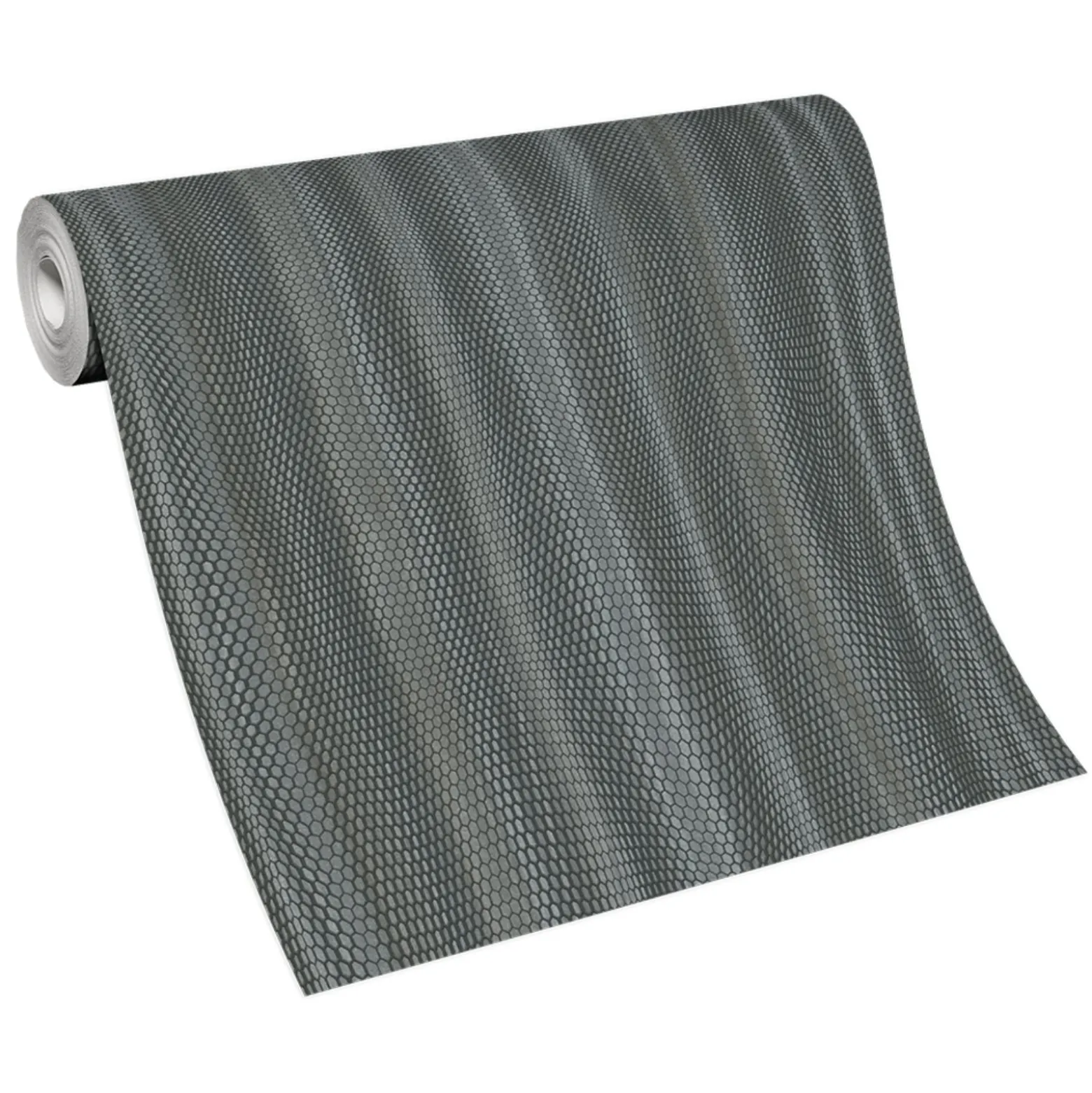 Vliestapete 3D-Optik Waben Silber Metallic 10386-15