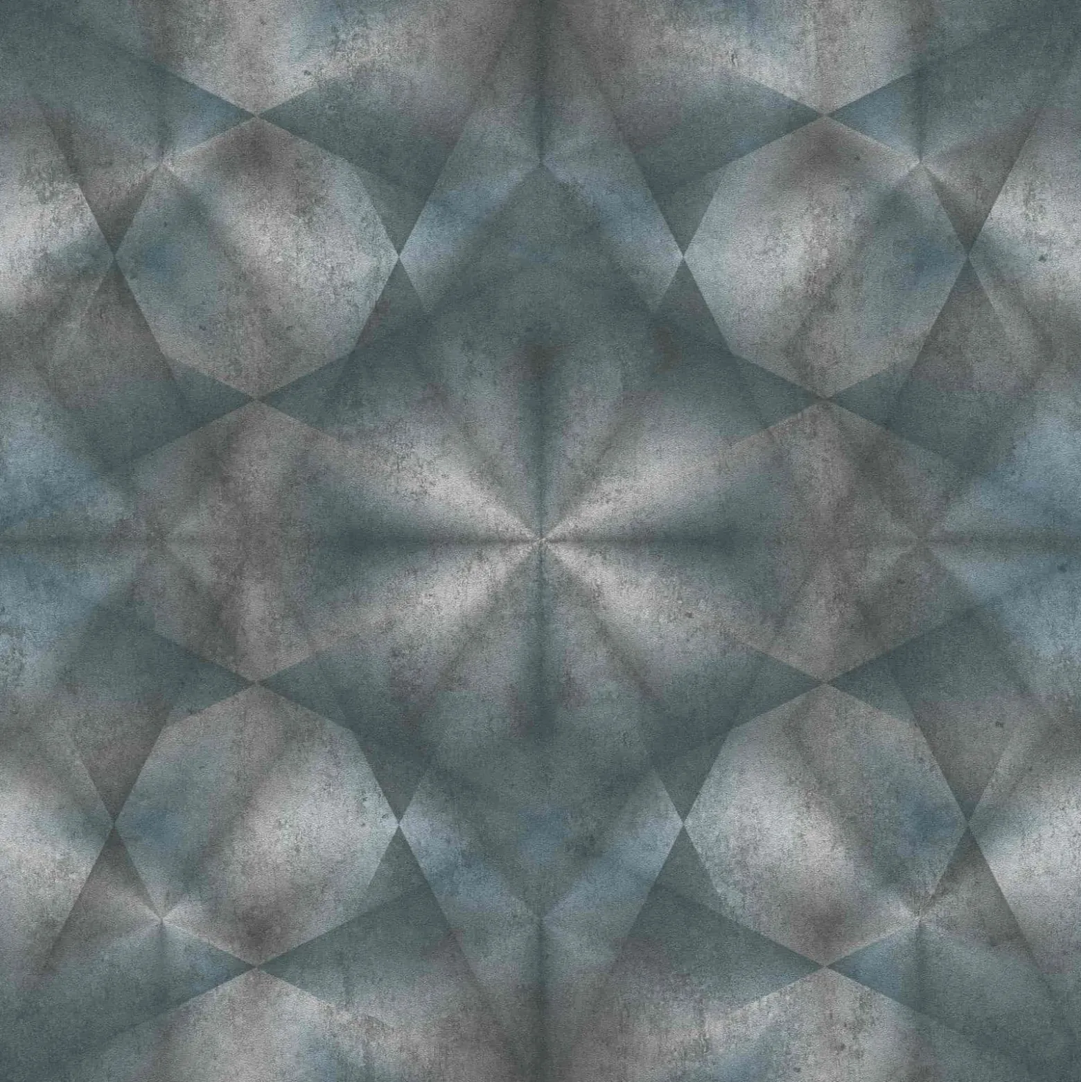 Vliestapete Dreiecke 3D blau grau silber 38692-4