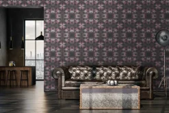 Vliestapete Dreiecke 3D pink schwarz grau 38692-1
