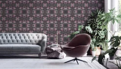 Vliestapete Dreiecke 3D pink schwarz grau 38692-1