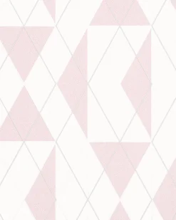Vliestapete Dreiecke Grafik weiß rosa beige Glanz 6737-10