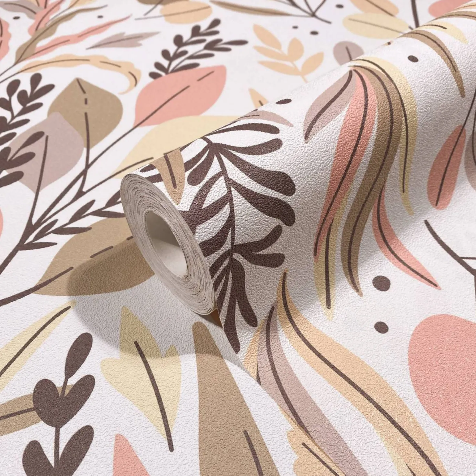 Vliestapete Dschungel Abstrakt Weiß Beige Marburg 47409