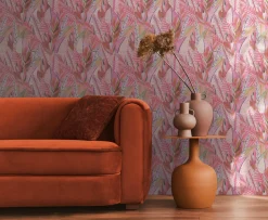 Vliestapete Dschungel Blätter Rosa Lila 78220-3