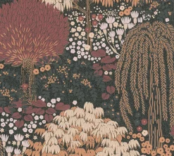 Vliestapete Dschungel Floral Wald Schwarz Orange 39350-4