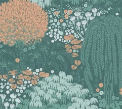 Vliestapete Dschungel Floral Wald Grün Orange 39350-3