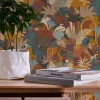 Vliestapete Dschungel Motiv Rot Orange Blau 39096-1