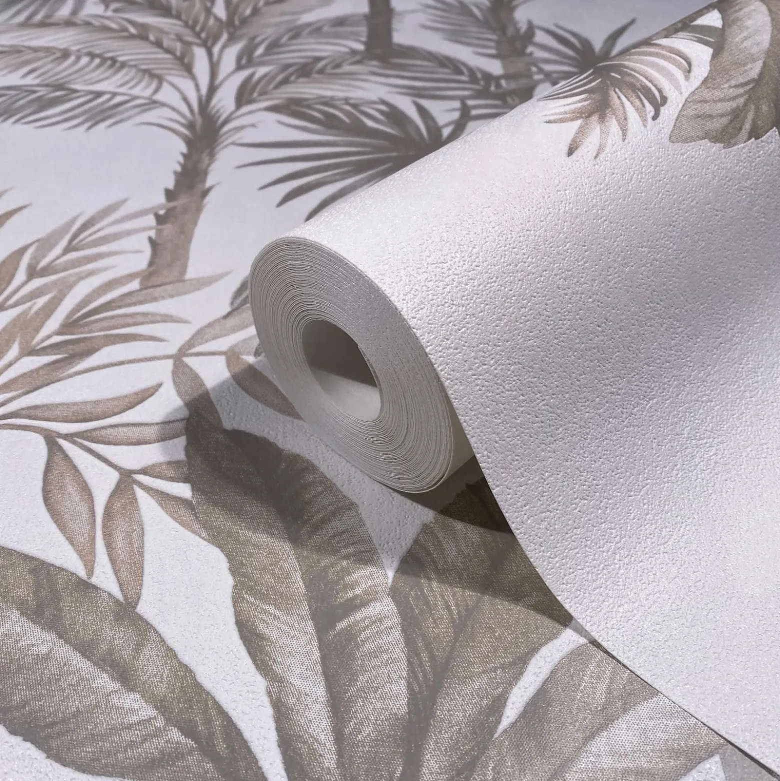 Vliestapete Dschungel Palmen Creme Braun 82454