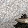 Vliestapete Dschungel Pflanzen weiß grau braun 10213-10