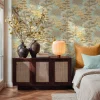 Vliestapete Dschungel Tropisch Blau Beige 79161-4