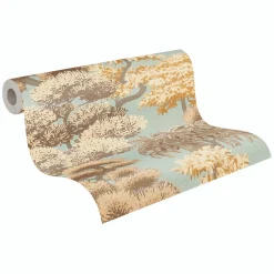 Vliestapete Dschungel Tropisch Blau Beige 79161-4