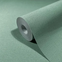 Vliestapete Einfarbig Struktur Textil Optik Grün 82355