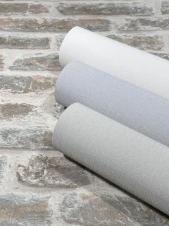 Vliestapete Einfarbig Textil Optik Cremeweiß 82346