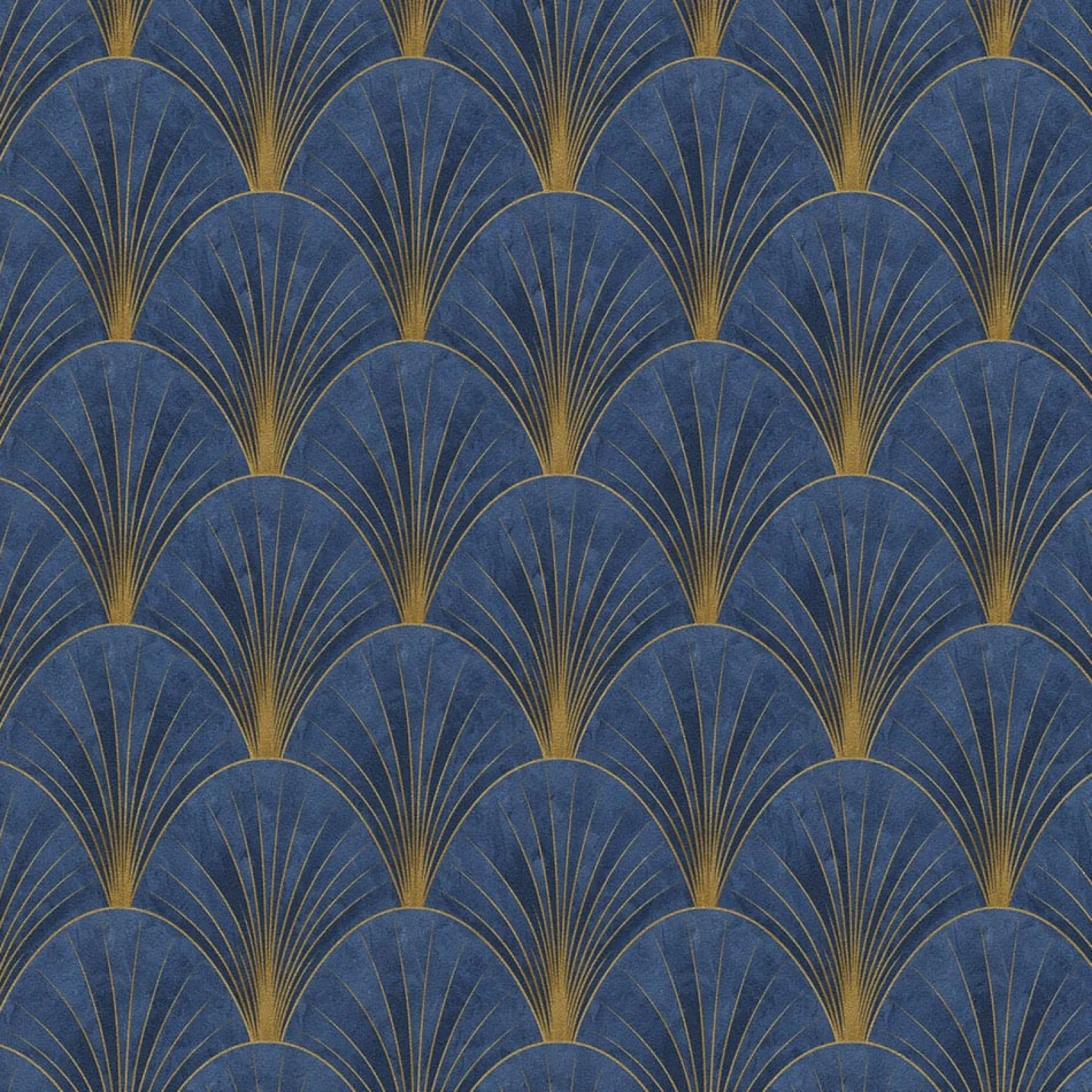Vliestapete Elle Art Deco Blau Gold Metallic 10451-08