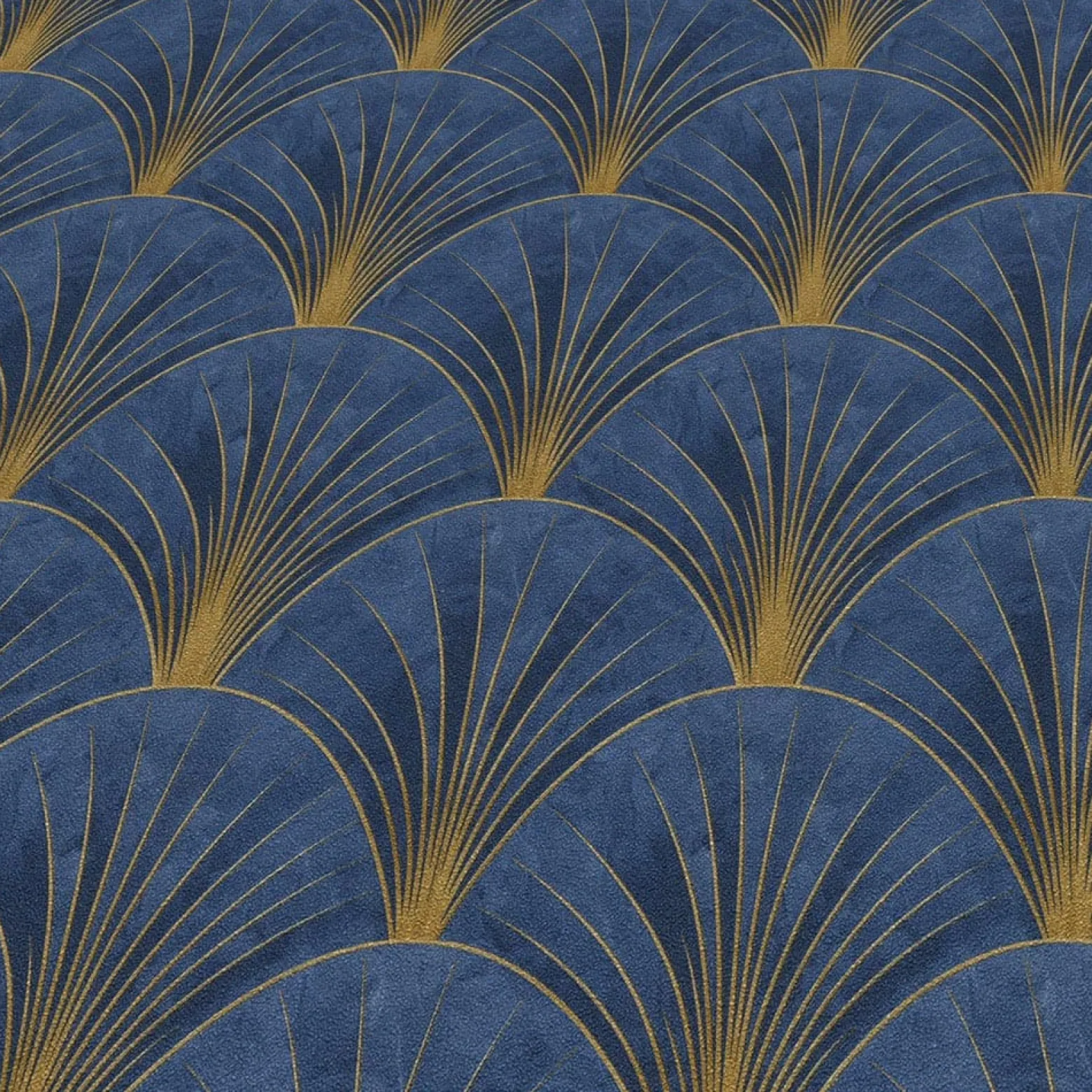 Vliestapete Elle Art Deco Blau Gold Metallic 10451-08