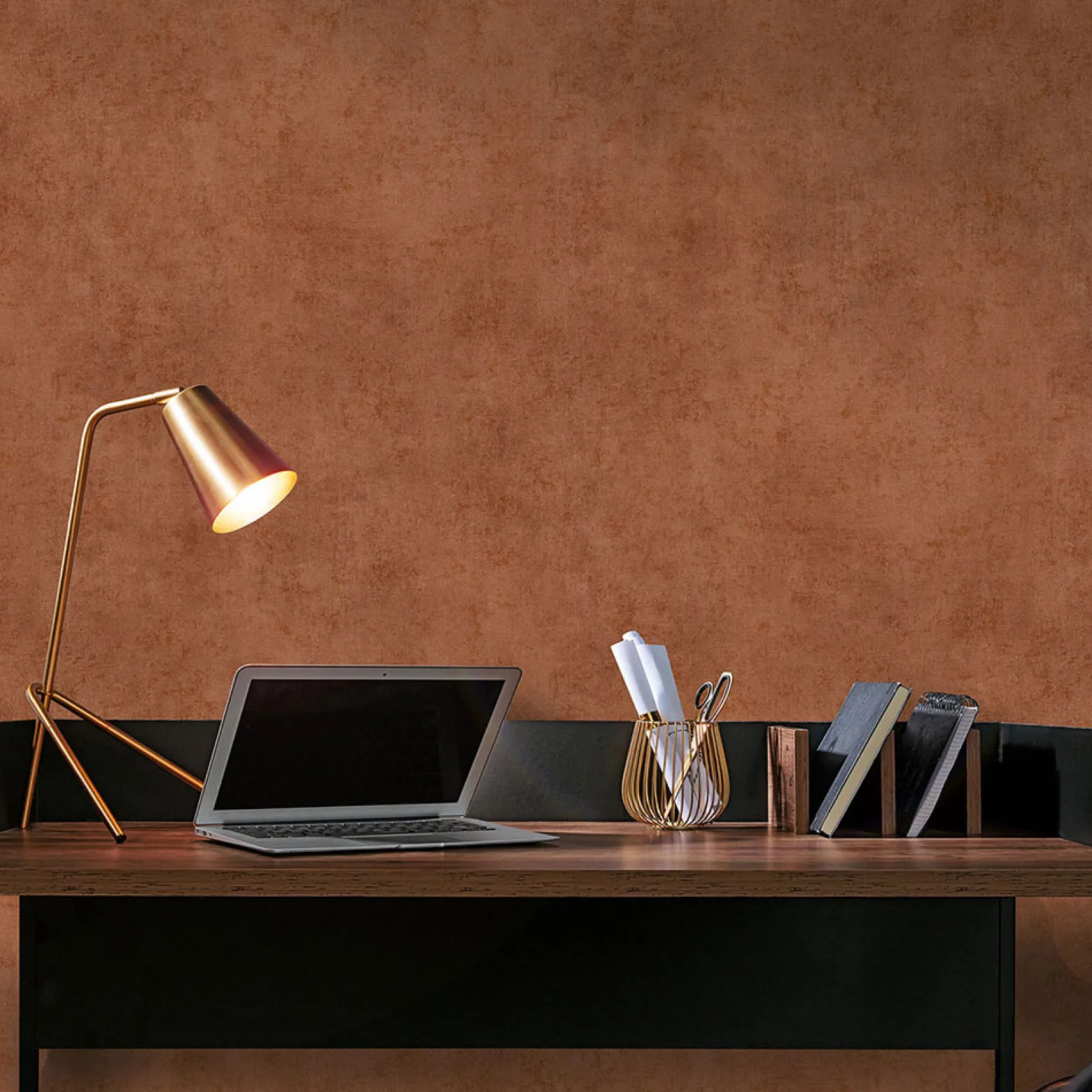 Vliestapete Elle Beton Optik Orange Braun 10438-13
