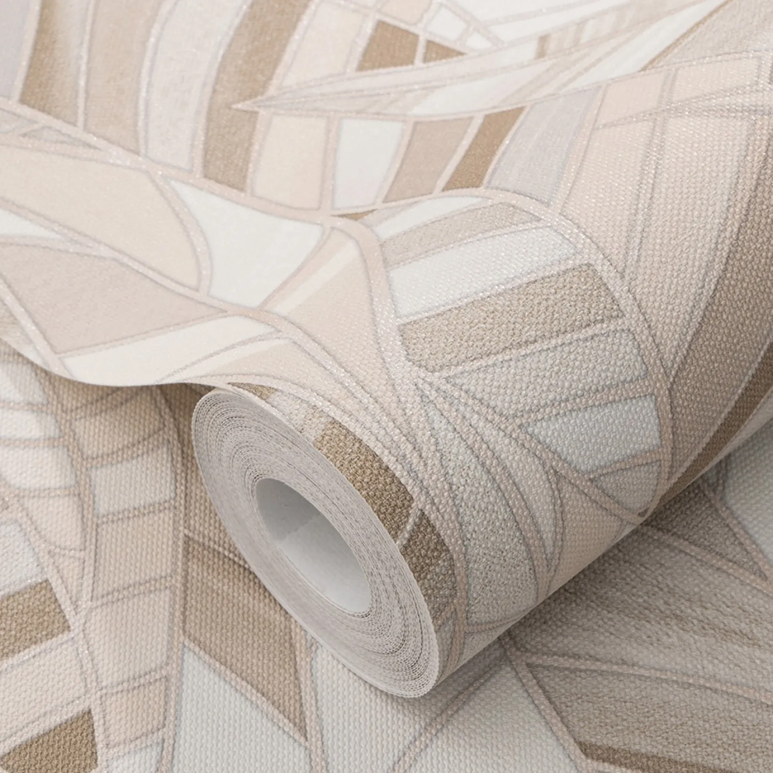Vliestapete Elle Blätter Beige Creme Glitzer 10446-02