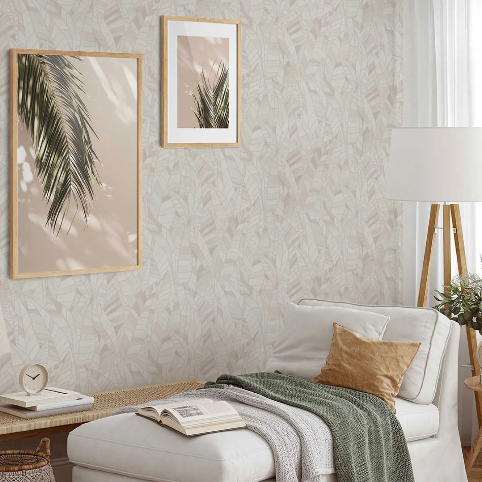 Vliestapete Elle Blätter Creme Beige Glitzer 10446-14
