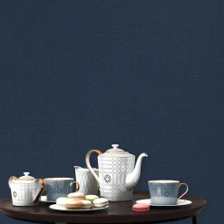 Vliestapete Elle Einfarbig Textil Optik Blau 10444-08