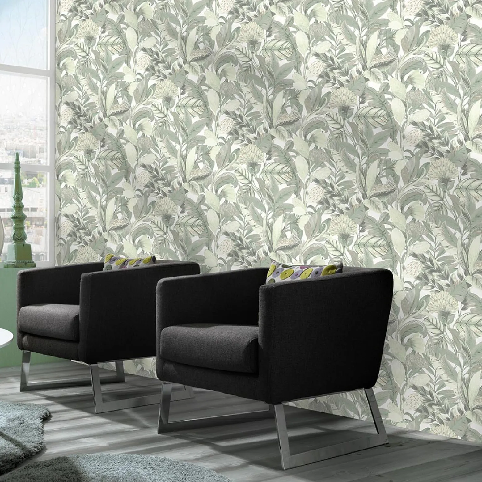 Vliestapete ELLE Floral Blumen grün weiß 10202-07
