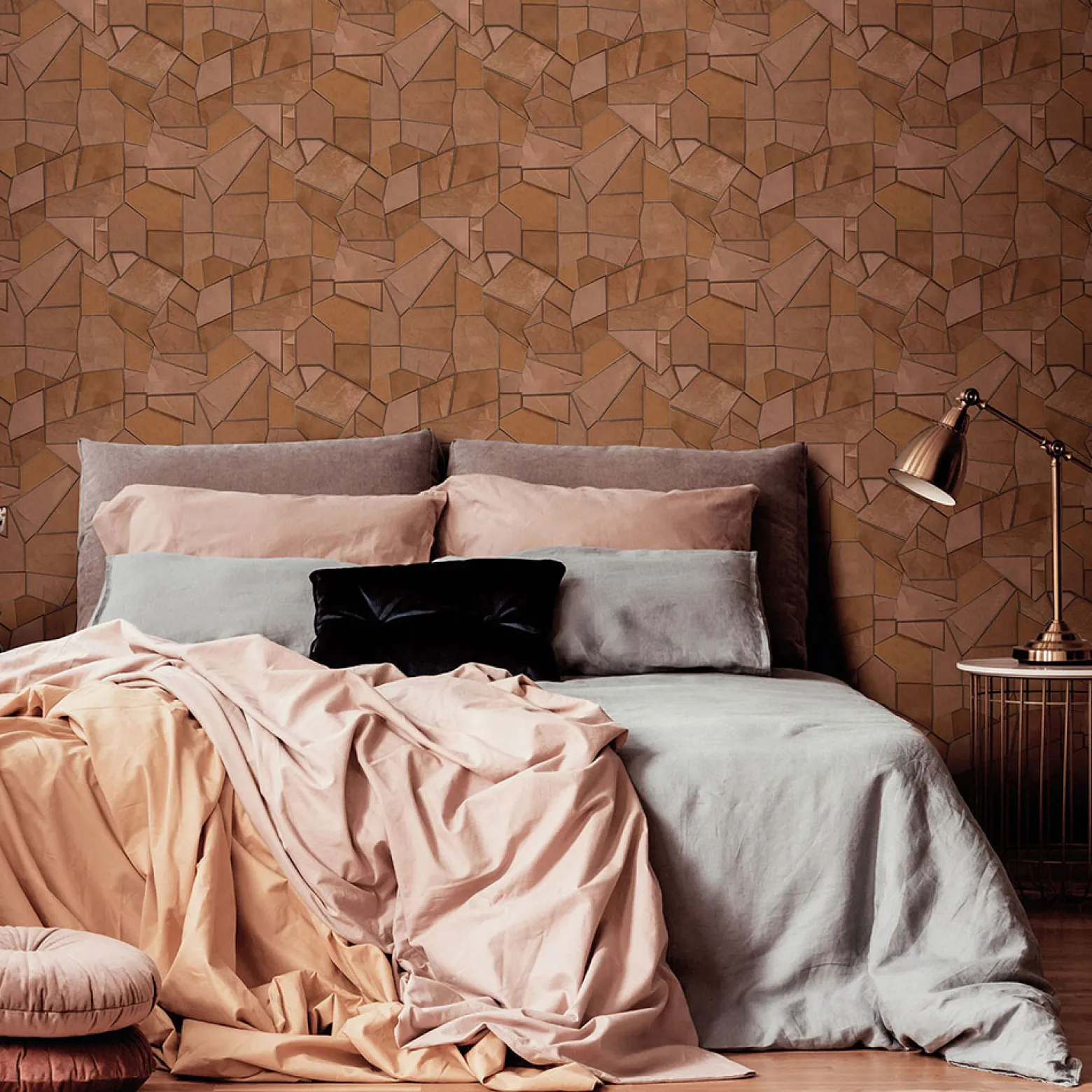 Vliestapete Elle Grafik Orange Gold Metallic 10445-13