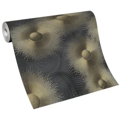 Vliestapete ELLE Sonne Kreise schwarz Metallic 10191-15