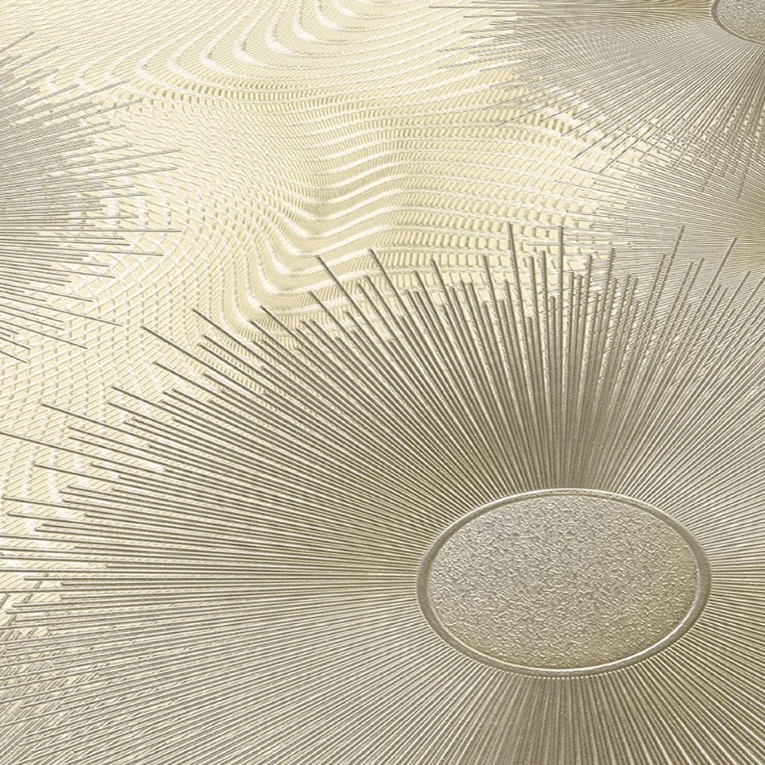 Vliestapete ELLE Sonne Kreise beige Metallic 10191-02