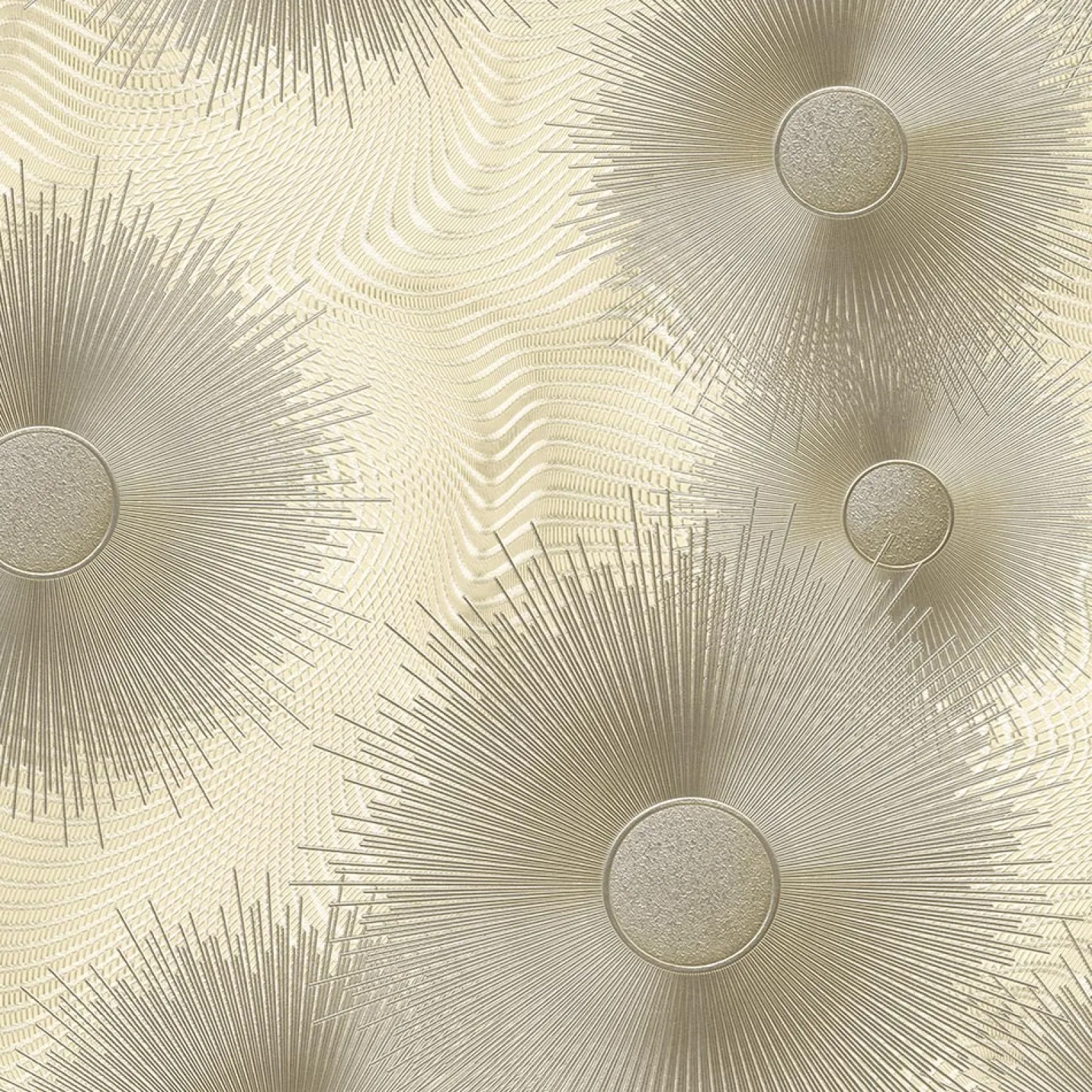 Vliestapete ELLE Sonne Kreise beige Metallic 10191-02