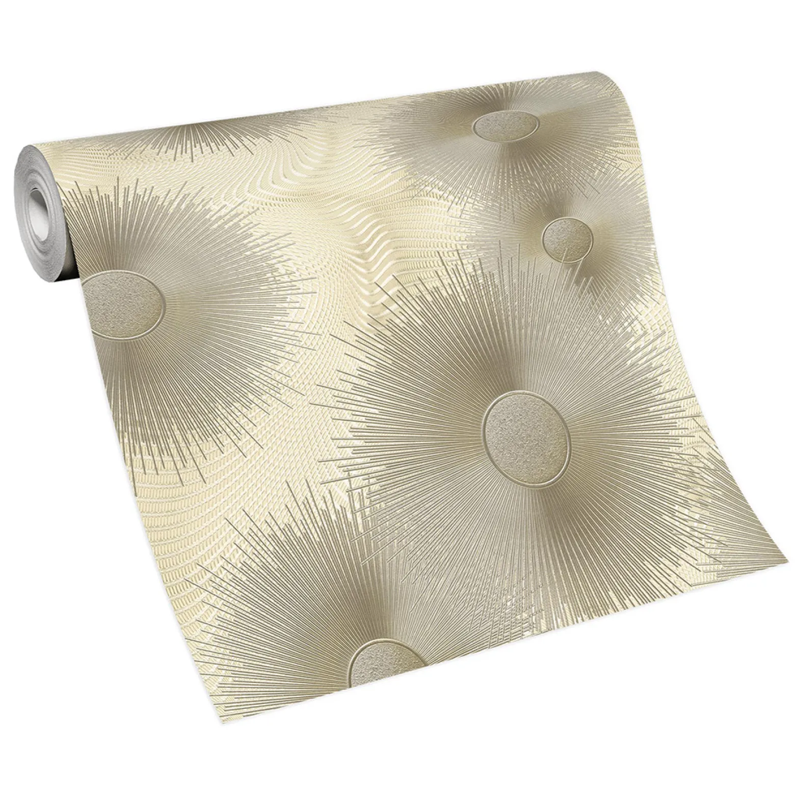 Vliestapete ELLE Sonne Kreise beige Metallic 10191-02