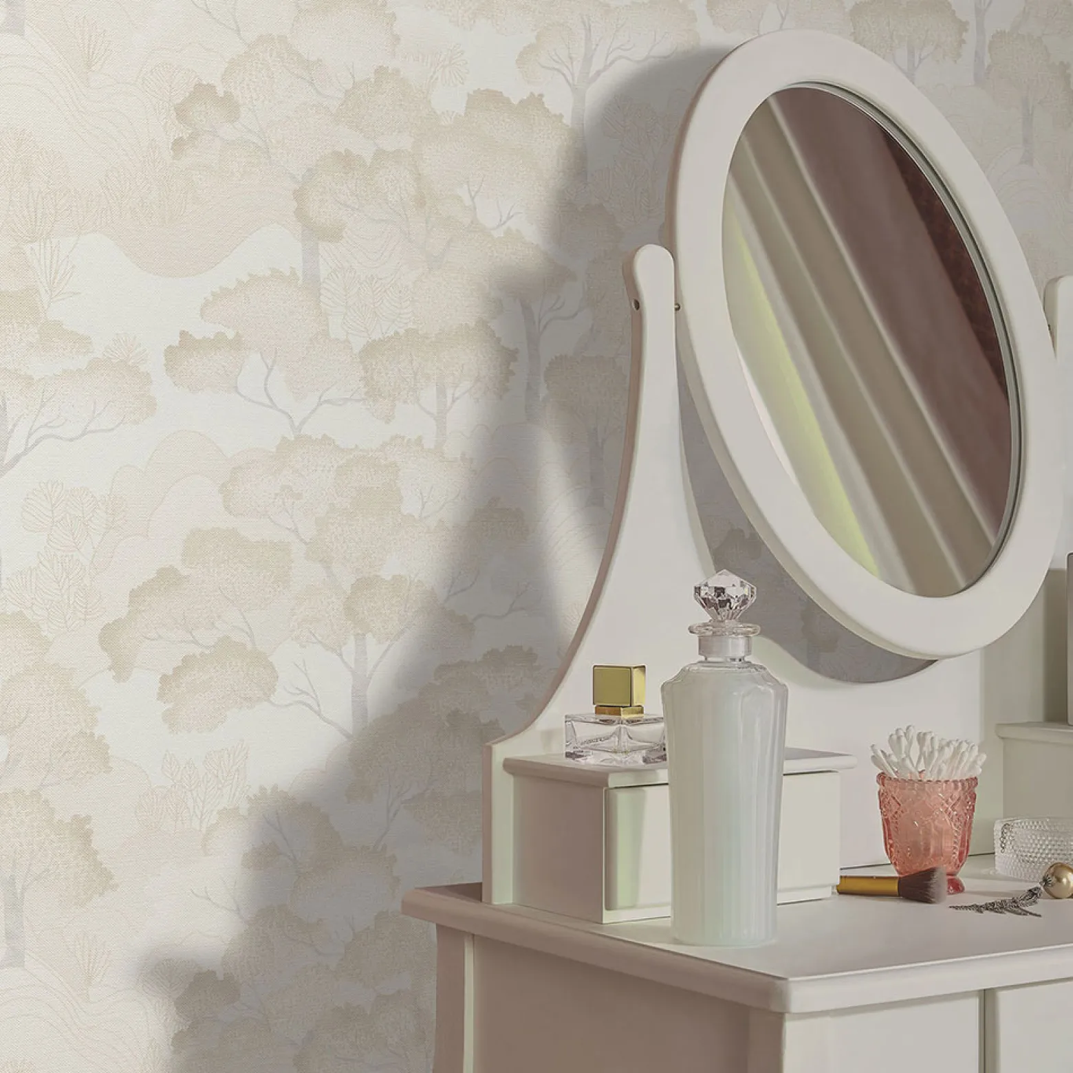 Vliestapete Elle Wald Creme Beige Glitzer 10448-14