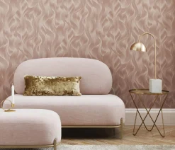 Vliestapete Elle Wellen-Muster rosa Glitzer 10151-05